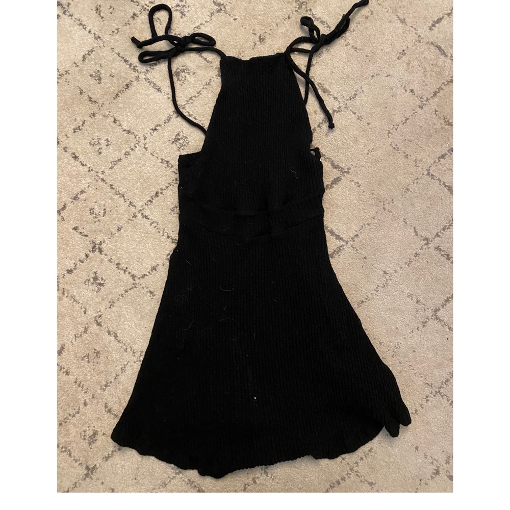 Black dress with open back